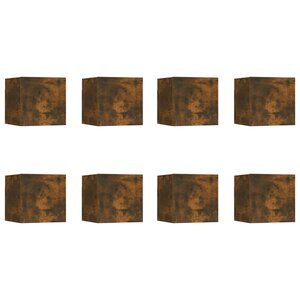 vidaXL Meubles TV muraux 8 Pièces Chêne fumé 30 5x30x30 cm