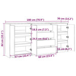 vidaXL Armoires latérales 3 Pièces Bois de pin massif