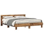 vidaXL Cadre de lit Bois ancien 200 x 200 cm Bois d'ingénierie