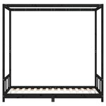 vidaXL Cadre de lit pour enfants noir 90x190 cm bois de pin massif
