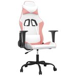 vidaXL Chaise de jeu de massage Blanc et rose Similicuir