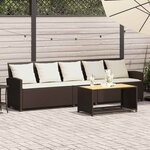 vidaXL Canapé de jardin avec coussins 5 places brun résine tressée