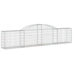 vidaXL Panier de gabions arqué 300x30x60/80 cm Fer galvanisé