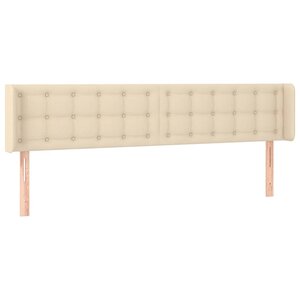 vidaXL Tête de lit avec oreilles Crème 183x16x78/88 cm Tissu