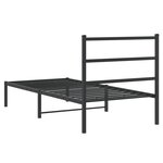vidaXL Cadre de lit métal sans matelas avec tête de lit noir 90x200 cm