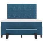 vidaXL Lit à ressorts avec matelas Bleu foncé 140 x 190 cm Velours
