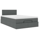 vidaXL Lit ottoman avec matelas et LED gris foncé 120x190 cm tissu