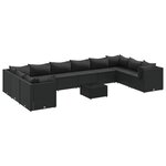 vidaXL Salon de jardin 11 Pièces avec coussins noir résine tressée