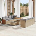 vidaXL Ensemble de canapé de jardin 11 Pièces Beige 100 x 100 x 71 cm