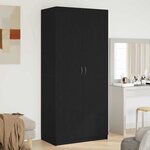 vidaXL Armoire avec stockage Noir 90 x 52 x 200 cm Bois d'ingénierie