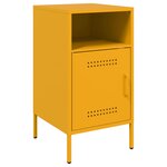 vidaXL Table de chevet jaune moutarde 36x39x68 cm acier