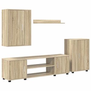 vidaXL Ensemble meuble TV 4 Pièces Chêne Sonoma Bois d'ingénierie