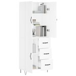 vidaXL Buffet haut Blanc 69 5x34x180 cm Bois d'ingénierie