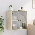 vidaXL Armoire murale avec portes en verre chêne sonoma 68x37x68 5 cm