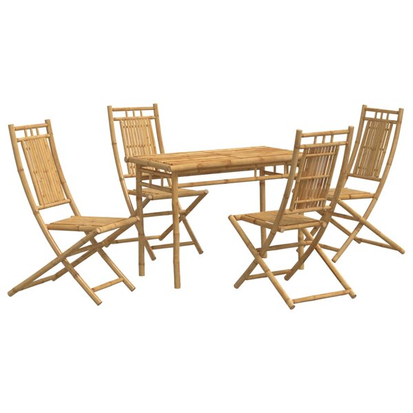 vidaXL Ensemble à manger de jardin 5 Pièces bambou