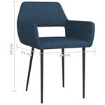 Vidaxl chaises à manger lot de 2 bleu tissu
