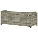 vidaXL Banc de rangement de jardin 120 cm Résine tressée Gris