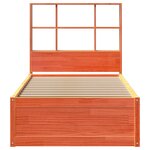 vidaXL Cadre de lit sans matelas cire marron 90x190 cm bois pin massif
