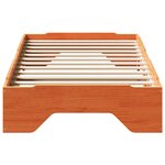 vidaXL Cadre de lit sans matelas empilable cire marron 80x200 cm