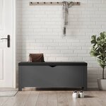 vidaXL Boîte de rangement avec coussin gris 105x40x45 cm