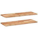 vidaXL Étagères flottantes 2 Pièces 100x30x2 cm acacia massif à l'huile