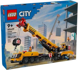 LEGO City - Grue de Chantier Mobile Jaune 60409 pour Enfants de 9 Ans et Plus