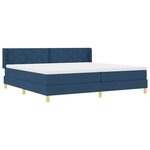 vidaXL Lit à ressorts avec matelas Bleu 200 x 200 cm tissu