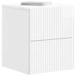 vidaXL Cabinet de chevet mural 2 pièces Blanc brillant