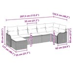 vidaXL Ensemble de canapé de jardin 7 pièces avec coussins Beige Poly Rotin