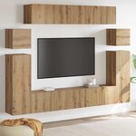 vidaXL Meuble TV 8 Pièces Marron 30 5 x 30 x 90 cm Bois d'ingénierie