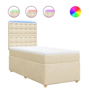 vidaXL Sommier à lattes de lit avec matelas Crème 80x200 cm Tissu