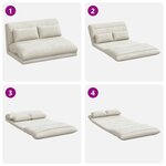 vidaXL Fauteuil de sol ajustable Crème Velours