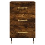 vidaXL Table de chevet chêne fumé 40x40x66 cm bois d'ingénierie