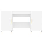 vidaXL Bureau blanc 140x50x75 cm bois d'ingénierie