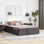 vidaXL Lit avec rangement et matelas avec matelas Gris 140 x 190 cm