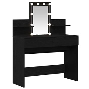 vidaXL Table de Toilette avec tiroir Chêne noir 100 x 40 x 130 cm