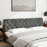 vidaXL Coussin de tête de lit gris foncé 200 cm tissu