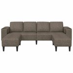 vidaXL Ensemble de Canapés 3 Pièces Gris foncé Cuir suédé faux