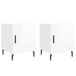 vidaXL Tables de chevet 2 Pièces blanc brillant 40x40x50 cm