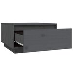 vidaXL Table basse Gris 55x56x32 cm Bois massif de pin