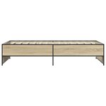 vidaXL Cadre de lit chêne sonoma 90x200 cm bois d'ingénierie et métal