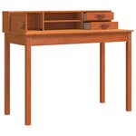 vidaXL Bureau avec tiroir Cire marron 110 x 50 x 93 cm Pin massif