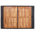 vidaXL Ensemble de bar 5 Pièces Résine tressée et bois d'acacia Noir