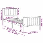 vidaXL Cadre de lit Marron et noir 80 x 200 cm Bois massif en pin