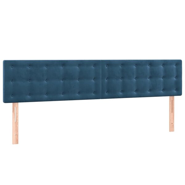 vidaXL Têtes de lit 2 Pièces Bleu foncé 80x5x78/88 cm Velours