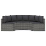 vidaXL Salon de jardin 4 Pièces avec coussins Résine tressée Gris