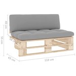 vidaXL Canapé central palette de jardin bois de pin imprégné