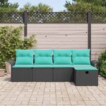vidaXL Ensemble de canapé de jardin avec coussin 5 Pièces Poly rotin