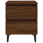 vidaXL Table de chevet avec pieds en métal Chêne marron 40x35x50 cm