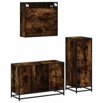 vidaXL Ensemble de meubles de salle de bain 3 Pièces Chêne fumé